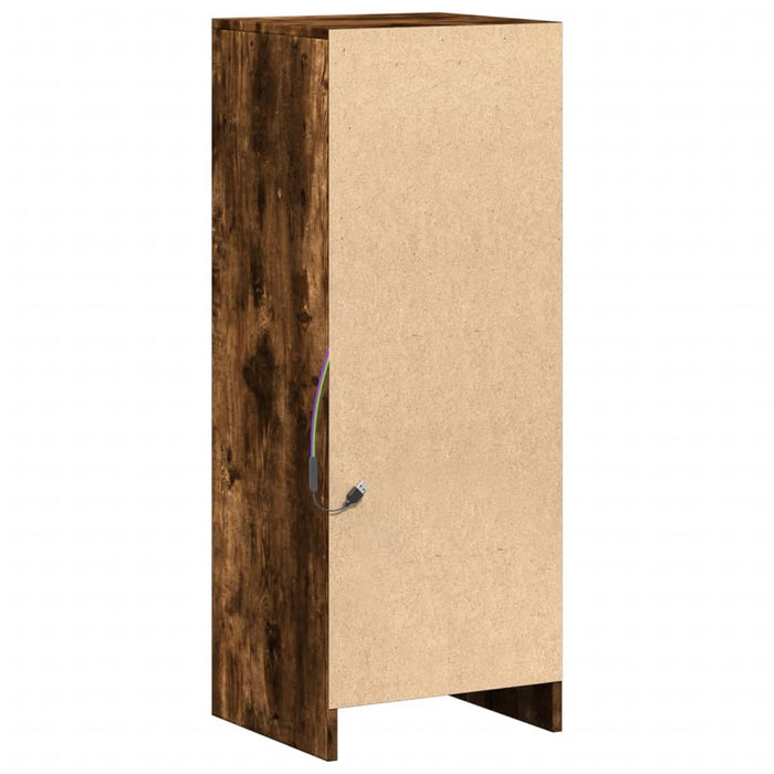 Dulap cu LED, stejar fumuriu, 38x34x100 cm, lemn prelucrat - WALTI WALTI