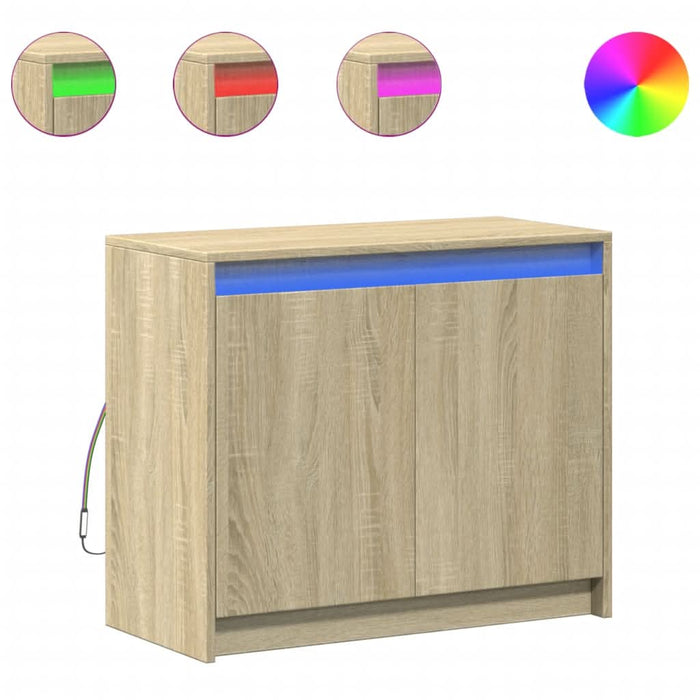 Dulap cu LED, stejar sonoma, 72x34x61 cm, lemn prelucrat - WALTI WALTI