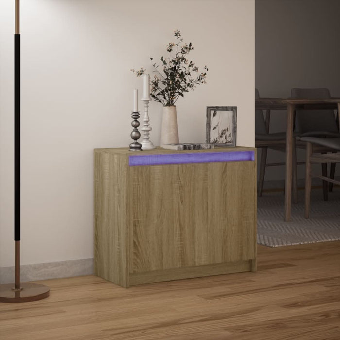 Dulap cu LED, stejar sonoma, 72x34x61 cm, lemn prelucrat - WALTI WALTI