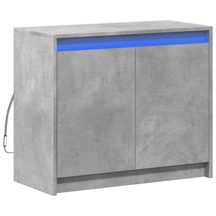 Dulap cu LED, gri beton, 72x34x61 cm, lemn prelucrat - WALTI WALTI