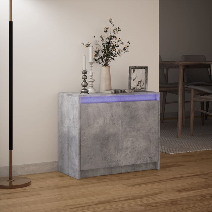 Dulap cu LED, gri beton, 72x34x61 cm, lemn prelucrat - WALTI WALTI