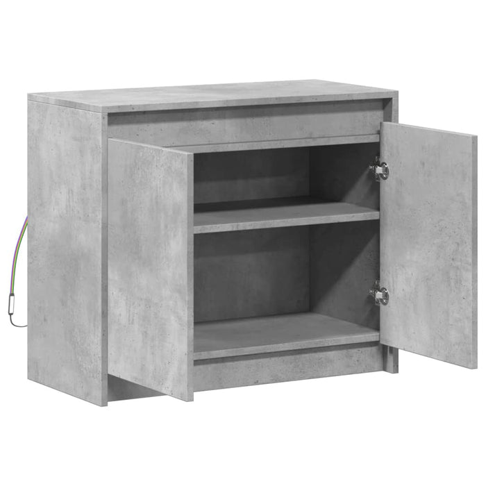 Dulap cu LED, gri beton, 72x34x61 cm, lemn prelucrat - WALTI WALTI