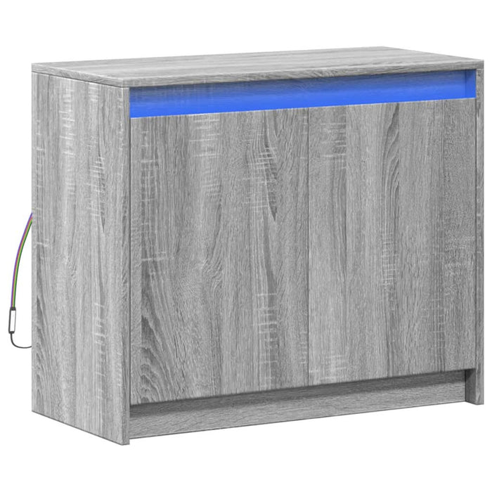 Dulap cu LED, gri sonoma, 72x34x61 cm, lemn prelucrat - WALTI WALTI