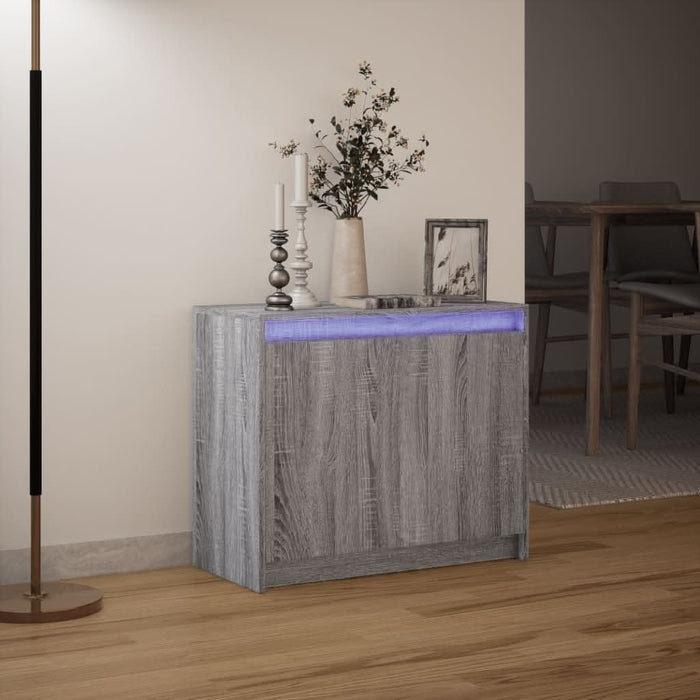 Dulap cu LED, gri sonoma, 72x34x61 cm, lemn prelucrat - WALTI WALTI