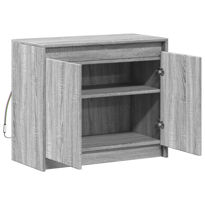 Dulap cu LED, gri sonoma, 72x34x61 cm, lemn prelucrat - WALTI WALTI