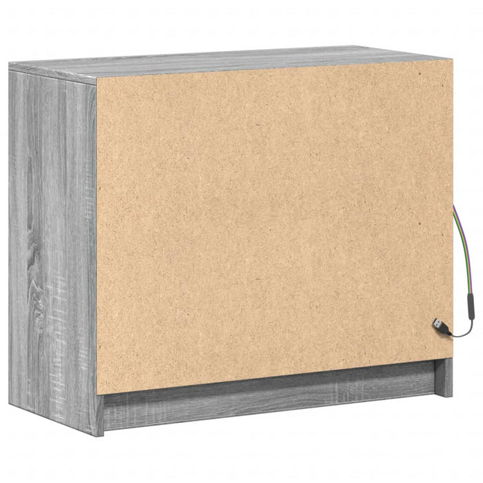 Dulap cu LED, gri sonoma, 72x34x61 cm, lemn prelucrat - WALTI WALTI