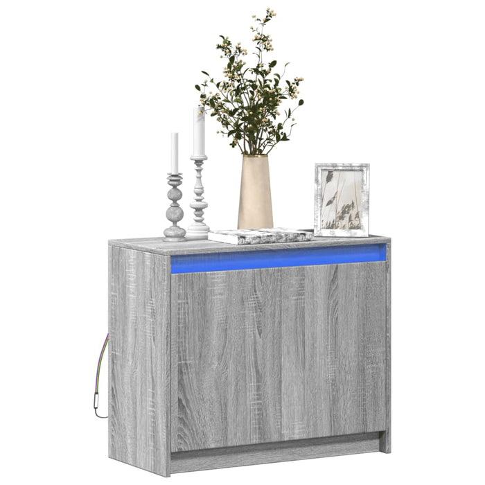 Dulap cu LED, gri sonoma, 72x34x61 cm, lemn prelucrat - WALTI WALTI