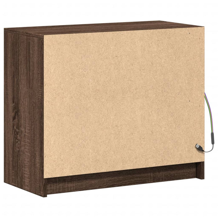 Dulap cu LED, stejar maro, 72x34x61 cm, lemn prelucrat - WALTI WALTI