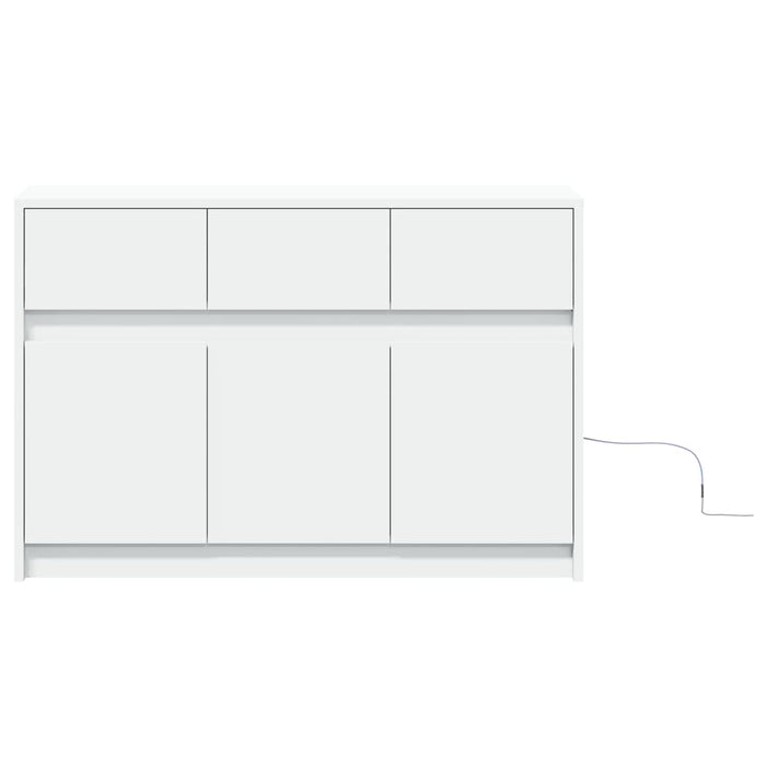 Dulap TV cu LED, alb, 91x34x61 cm, lemn prelucrat - WALTI WALTI