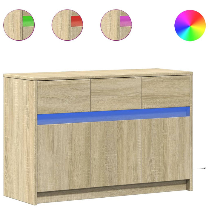 Dulap TV cu LED, stejar sonoma, 91x34x61 cm, lemn prelucrat - WALTI WALTI