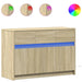 Dulap TV cu LED, stejar sonoma, 91x34x61 cm, lemn prelucrat - WALTI WALTI