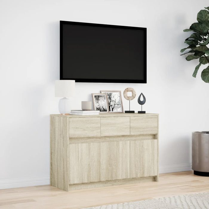 Dulap TV cu LED, stejar sonoma, 91x34x61 cm, lemn prelucrat - WALTI WALTI