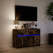 Dulap TV cu LED, stejar fumuriu, 91x34x61 cm, lemn prelucrat - WALTI WALTI