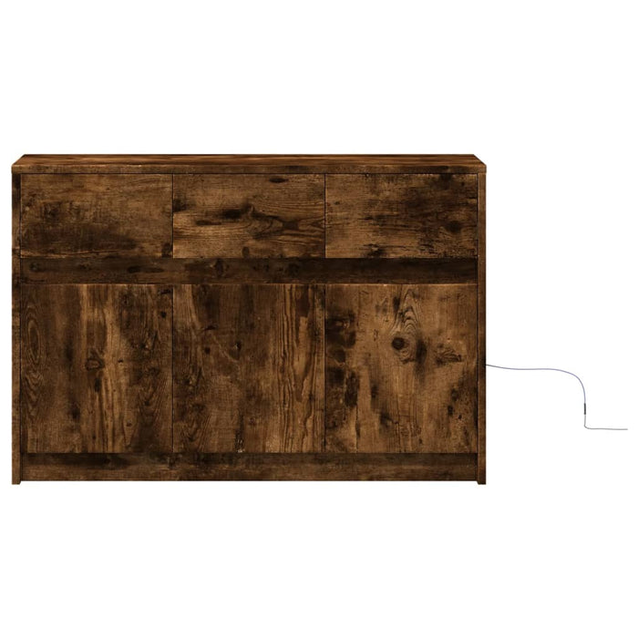 Dulap TV cu LED, stejar fumuriu, 91x34x61 cm, lemn prelucrat - WALTI WALTI