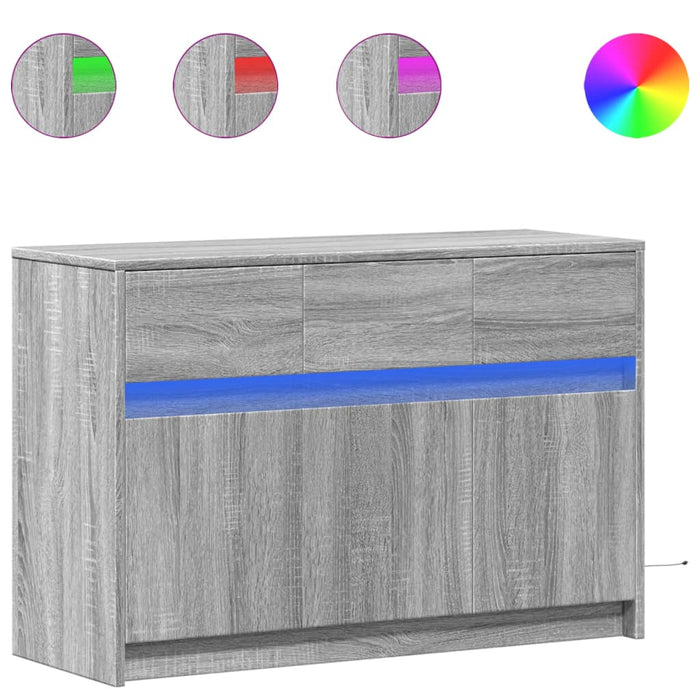 Dulap TV cu LED, gri sonoma, 91x34x61 cm, lemn prelucrat - WALTI WALTI
