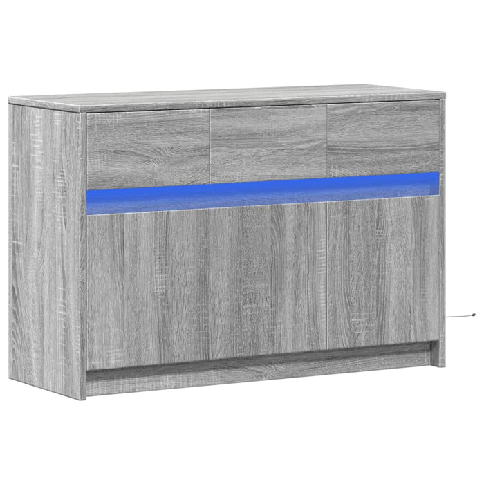 Dulap TV cu LED, gri sonoma, 91x34x61 cm, lemn prelucrat - WALTI WALTI