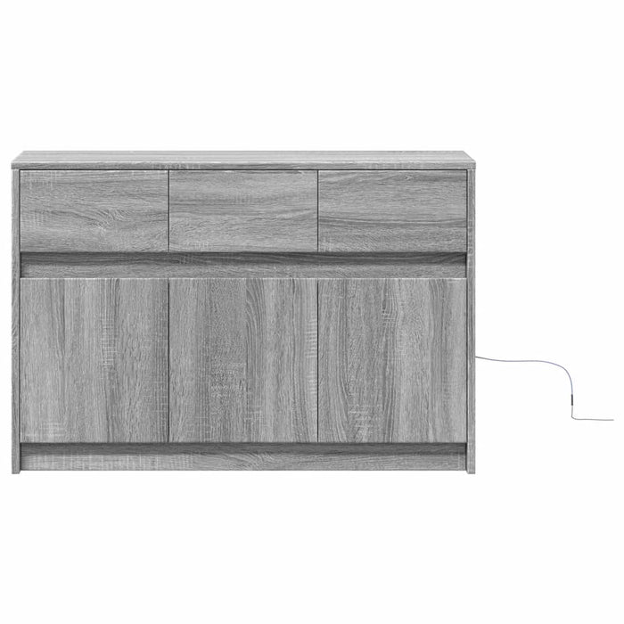 Dulap TV cu LED, gri sonoma, 91x34x61 cm, lemn prelucrat - WALTI WALTI