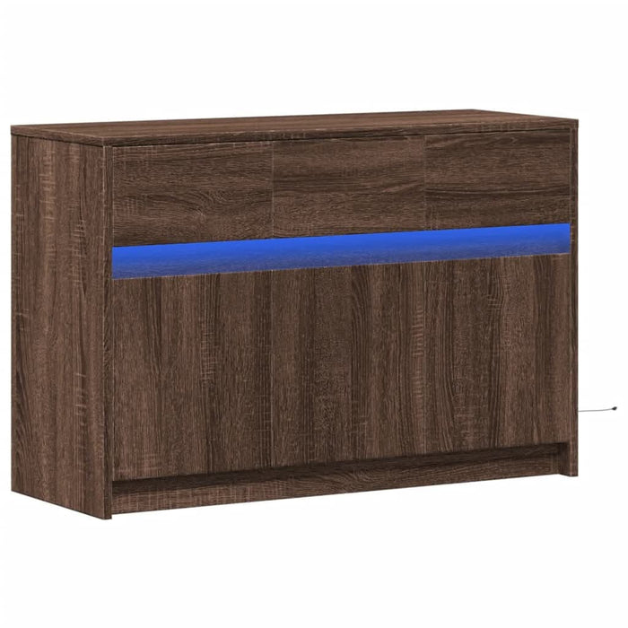 Dulap TV cu LED, stejar maro, 91x34x61 cm, lemn prelucrat - WALTI WALTI
