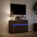 Dulap TV cu LED, stejar maro, 91x34x61 cm, lemn prelucrat - WALTI WALTI