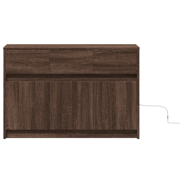 Dulap TV cu LED, stejar maro, 91x34x61 cm, lemn prelucrat - WALTI WALTI