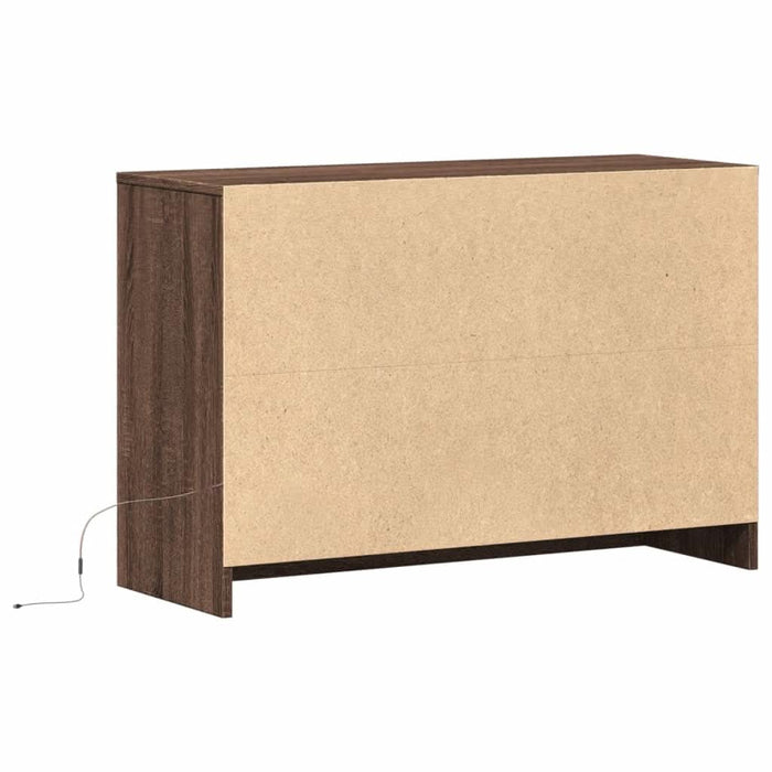 Dulap TV cu LED, stejar maro, 91x34x61 cm, lemn prelucrat - WALTI WALTI