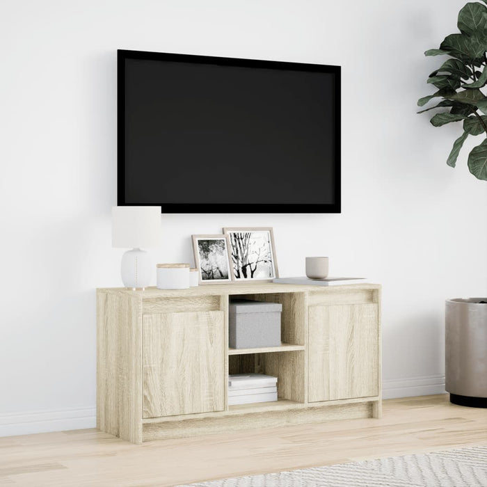 Dulap TV cu LED, stejar sonoma, 100x34x50 cm, lemn prelucrat - WALTI WALTI