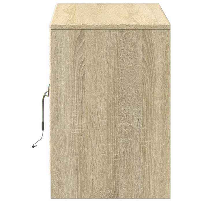 Dulap TV cu LED, stejar sonoma, 100x34x50 cm, lemn prelucrat - WALTI WALTI