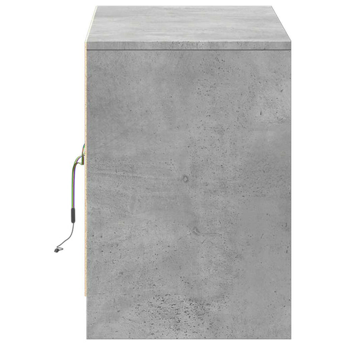Dulap TV cu LED, gri beton, 100x34x50 cm, lemn prelucrat WALTI