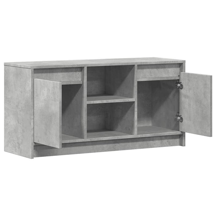 Dulap TV cu LED, gri beton, 100x34x50 cm, lemn prelucrat WALTI