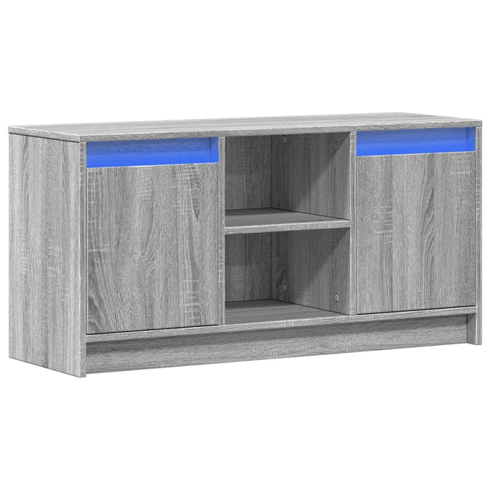 Dulap TV cu LED, gri sonoma, 100x34x50 cm, lemn prelucrat - WALTI WALTI