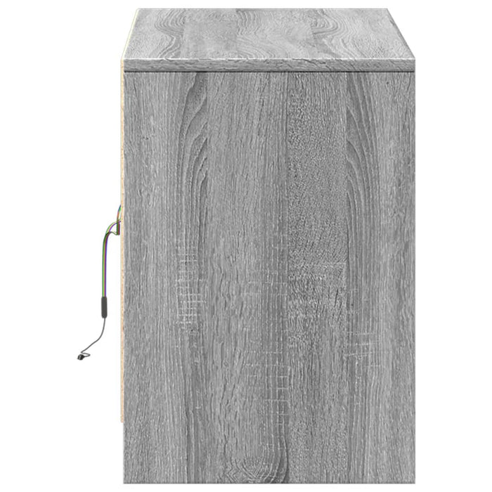 Dulap TV cu LED, gri sonoma, 100x34x50 cm, lemn prelucrat - WALTI WALTI