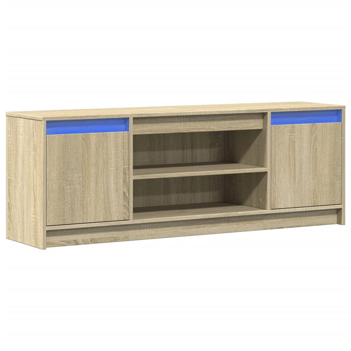 Dulap TV cu LED, stejar sonoma, 139,5x34x50 cm, lemn prelucrat - WALTI WALTI