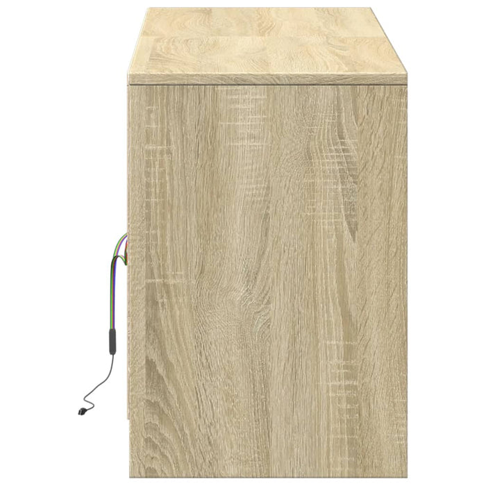 Dulap TV cu LED, stejar sonoma, 139,5x34x50 cm, lemn prelucrat - WALTI WALTI
