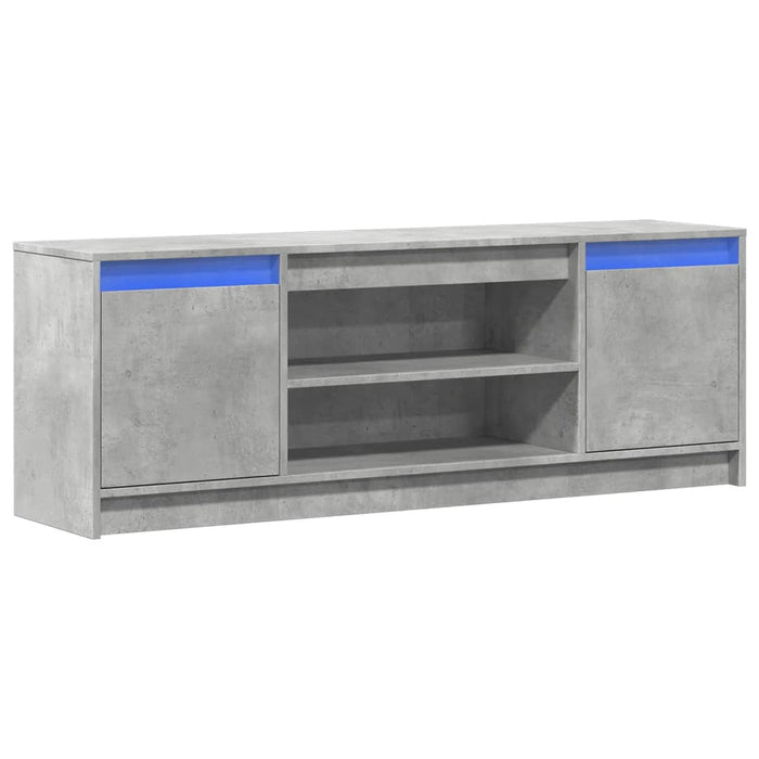 Dulap TV cu LED, gri beton, 139,5x34x50 cm, lemn prelucrat - WALTI WALTI