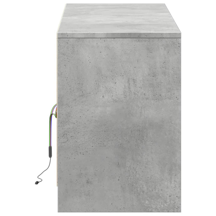 Dulap TV cu LED, gri beton, 139,5x34x50 cm, lemn prelucrat - WALTI WALTI