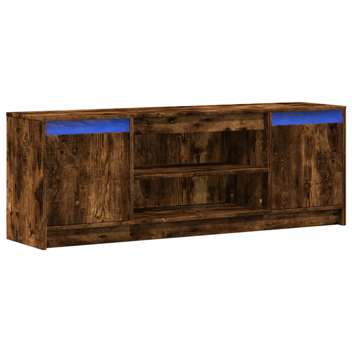 Dulap TV cu LED, stejar fumuriu, 139,5x34x50 cm, lemn prelucrat - WALTI WALTI