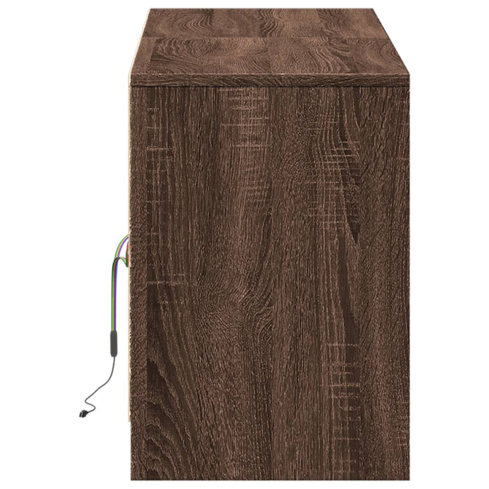 Dulap TV cu LED, stejar maro, 139,5x34x50 cm, lemn prelucrat - WALTI WALTI