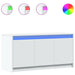 Dulap TV cu LED, alb, 100x34x50 cm, lemn prelucrat - WALTI WALTI