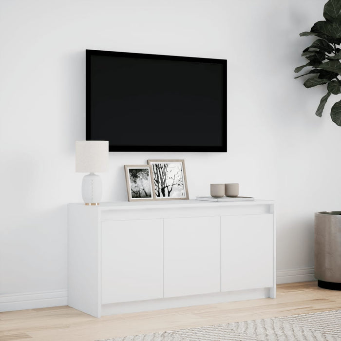Dulap TV cu LED, alb, 100x34x50 cm, lemn prelucrat - WALTI WALTI
