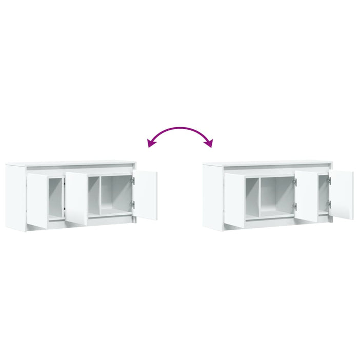 Dulap TV cu LED, alb, 100x34x50 cm, lemn prelucrat - WALTI WALTI