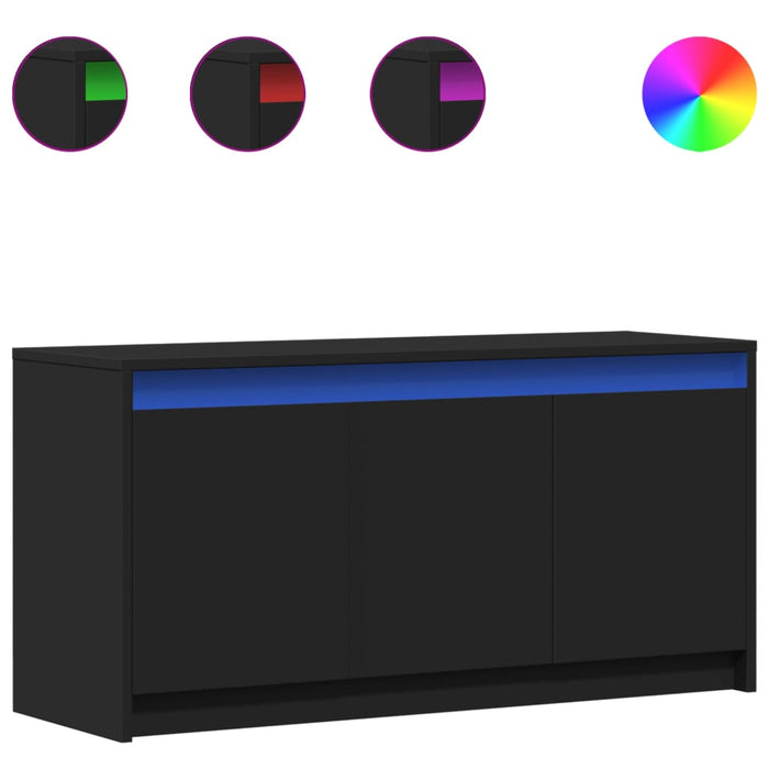 Dulap TV cu LED, negru, 100x34x50 cm, lemn prelucrat WALTI