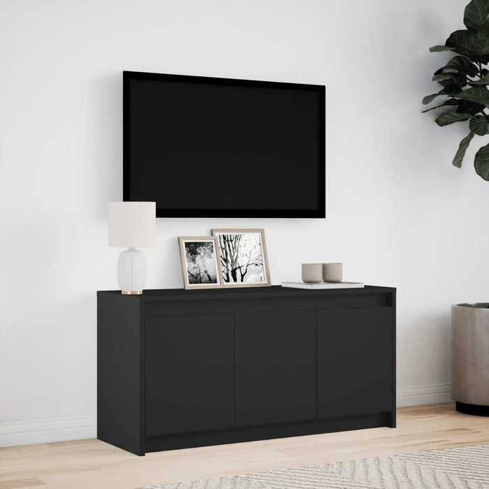 Dulap TV cu LED, negru, 100x34x50 cm, lemn prelucrat WALTI
