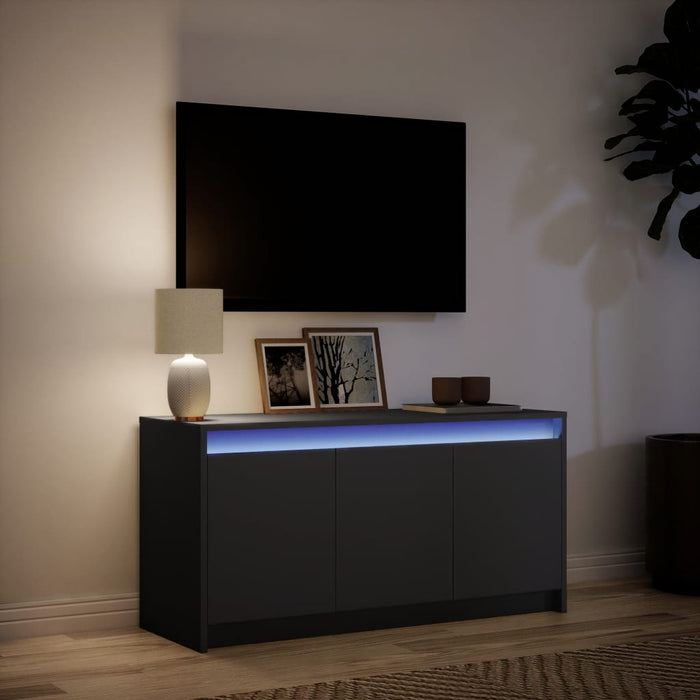 Dulap TV cu LED, negru, 100x34x50 cm, lemn prelucrat WALTI