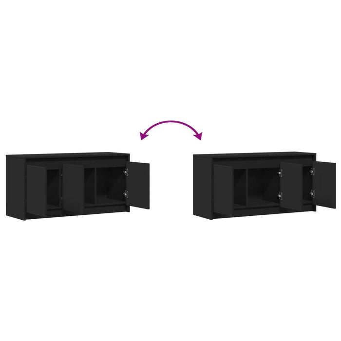 Dulap TV cu LED, negru, 100x34x50 cm, lemn prelucrat WALTI