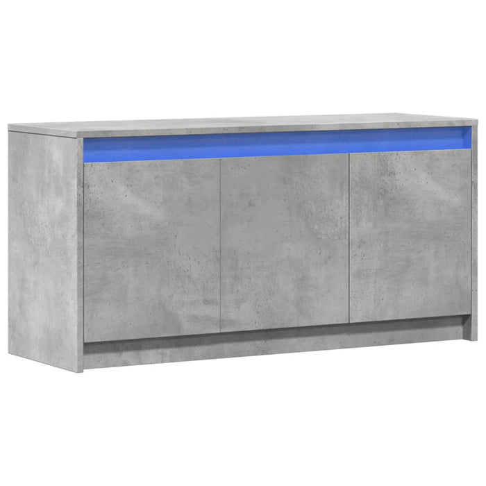 Dulap TV cu LED, gri beton, 100x34x50 cm, lemn prelucrat - WALTI WALTI