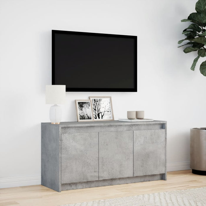 Dulap TV cu LED, gri beton, 100x34x50 cm, lemn prelucrat - WALTI WALTI