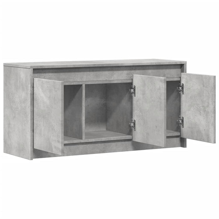 Dulap TV cu LED, gri beton, 100x34x50 cm, lemn prelucrat - WALTI WALTI