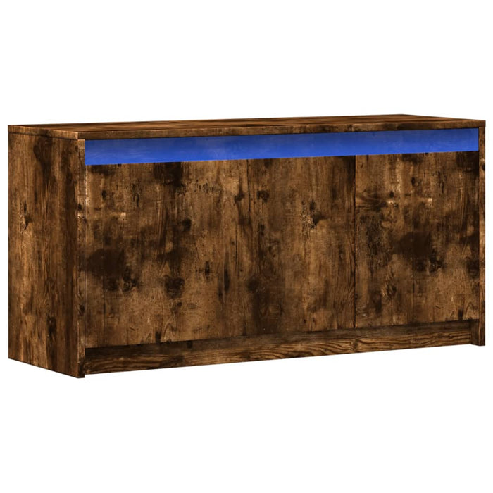 Dulap TV cu LED, stejar fumuriu, 100x34x50 cm, lemn prelucrat - WALTI WALTI
