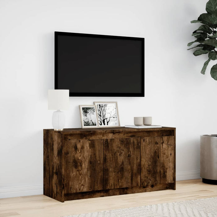 Dulap TV cu LED, stejar fumuriu, 100x34x50 cm, lemn prelucrat - WALTI WALTI