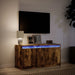 Dulap TV cu LED, stejar fumuriu, 100x34x50 cm, lemn prelucrat - WALTI WALTI